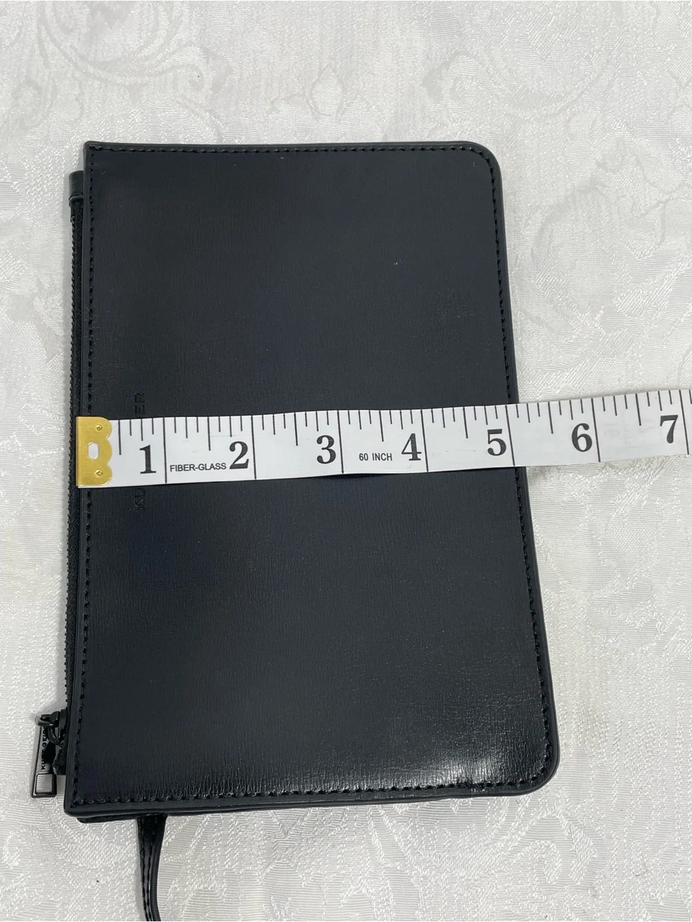 Kurt Geiger Black Leather Logo Wristlet